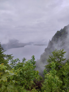 We were tantalized with some fleeting views of pristine Alpine lakes. This is the first descent to St. Gilgen, I think.