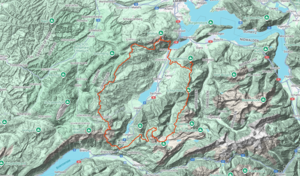 Screenshot of the route from fastestknowntime.org