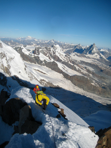 Climbing the ridge.