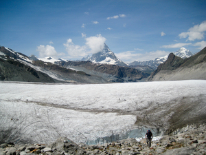 Crossing the glacier.