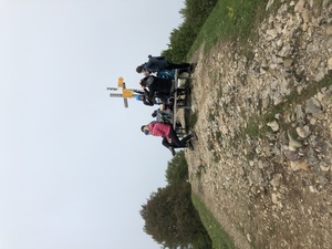 Schnebelhorn summit, with people at a table.